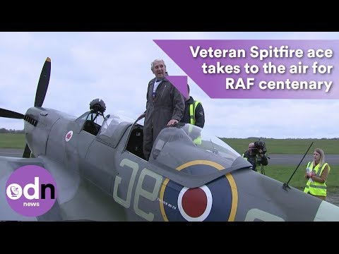 Veteran Spitfire ace takes to the air for RAF centenary