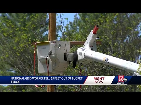 Utility worker rushed to trauma center after shock, 35-foot fall, officials say