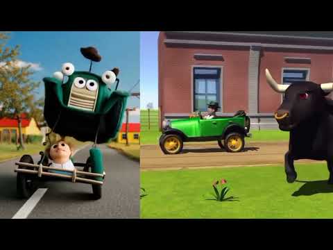 EL Auto Bochinchero un viaje con sorpresa la granja y Zenon,3D con efectos 3D veamos los imetadores.