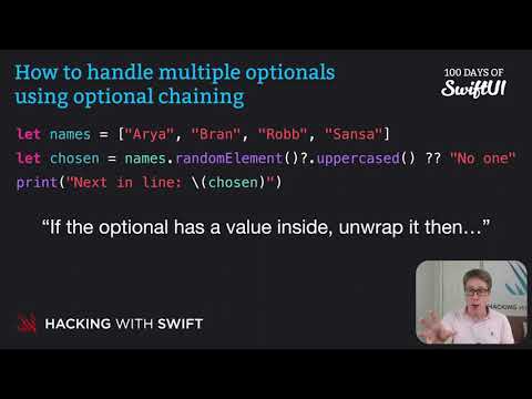 How to handle multiple optionals using optional chaining – Swift for Complete Beginners thumbnail