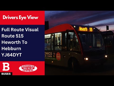 DEV: FULL ROUTE VISUAL | Nexus Bus Route 515 - Heworth to Hebburn | YJ64DYT