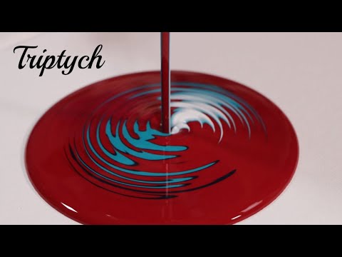 Cloud Effect Painting Triptych fluid art