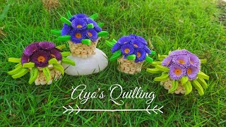 Paper Quilling Flower Basket /3D Quilling Tutorial
