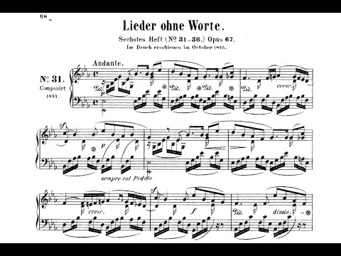 Felix Mendelssohn Bartholdy Songs Without Words Op 67