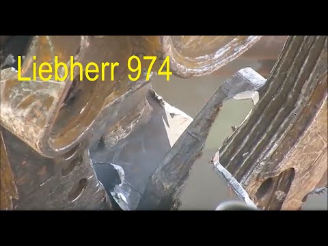 Excavator Liebherr 974 demolition site - old oil tank #5