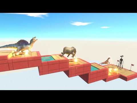 Jump Over Fire and Water - Animal Revolt Battle Simulator