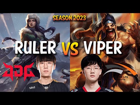 JDG Ruler vs HLE Viper - Ruler CAITLYN vs DRAVEN ADC - KR Ranked