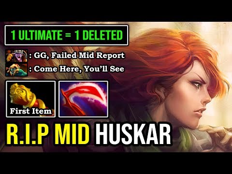 HOW TO SOLO DELETE HUSKAR MID with First Item MKB Crazy Procing 1 Ultimate = 1 Death Pro Windranger