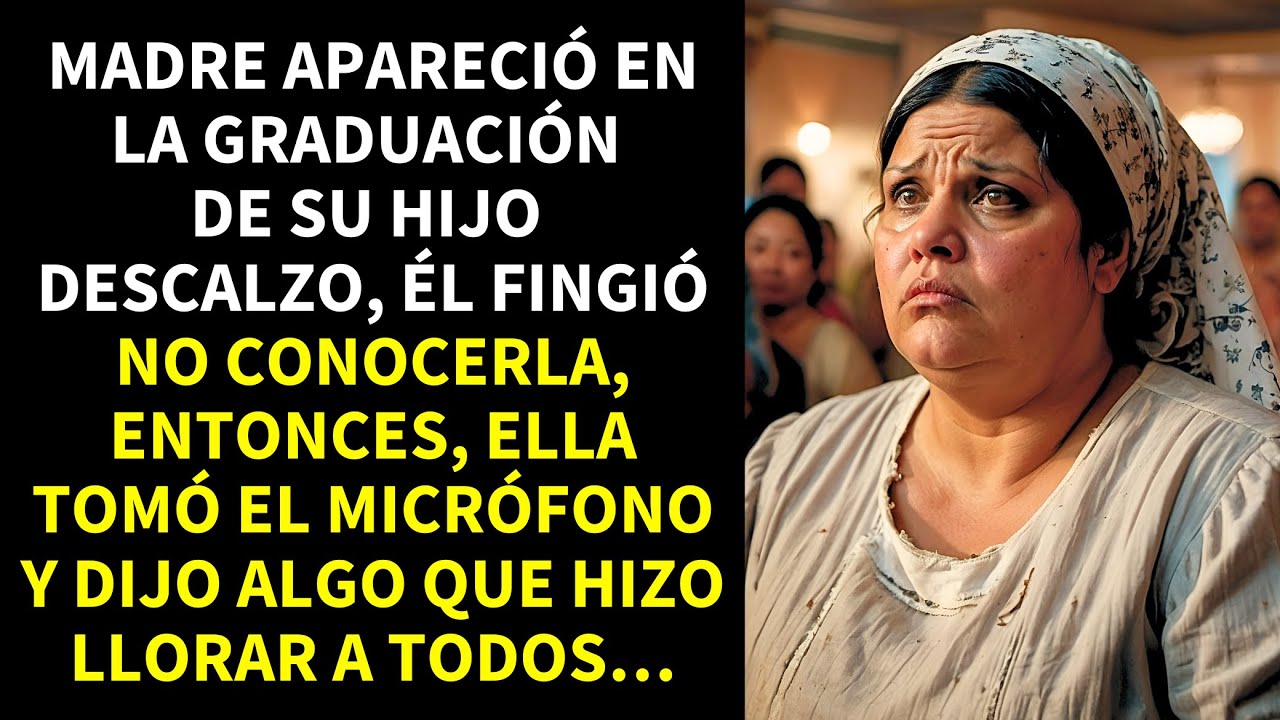 MADRE APARECIÓ DESCALZA EN LA GRADUACIÓN DE SU HIJO, ÉL FINGIÓ QUE NO LA CONOCÍA, ENTONCES, ELLA...