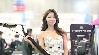 4K 레이싱모델 임솔아 Limsola 골프박람회 스트라이프 원피스 룩북 포즈 직캠