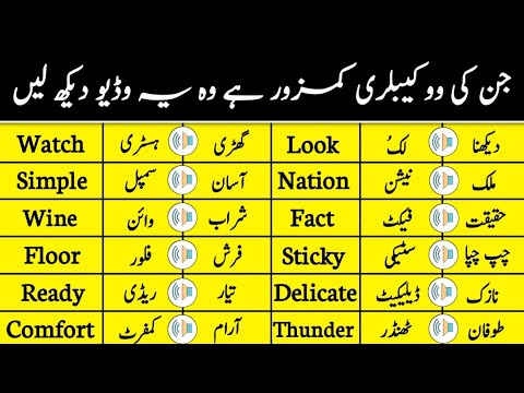 Basic English Vocabulary Course in Urdu lesson #3 / Learn 700 Vocabulary words, English To Urdu