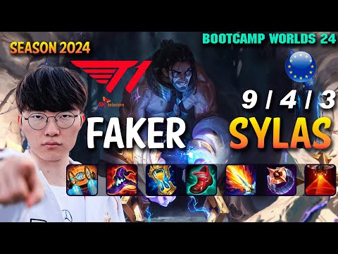 T1 Faker SYLAS vs AHRI Mid - Patch 14.21 EUW Ranked WORLDS 2024 Bootcamp | lolrec