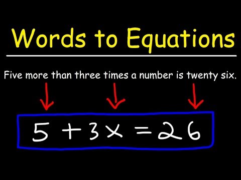 Translating Words To Algebraic Expressions Explained! Video