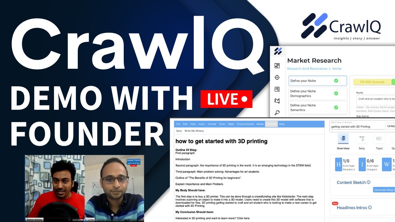 CrawlQ Tutorial: Use cases, Features, Market Research &amp; AI Content Writing
