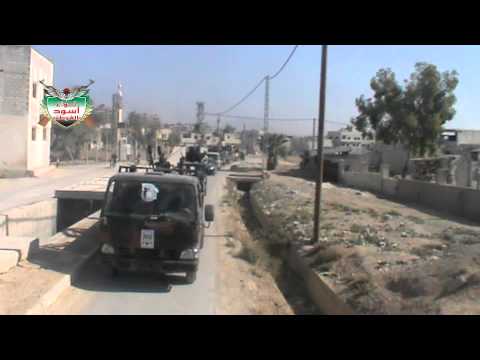 موكب تشييع بشير عمر الأجوة وأحمد الحصري في مدينة دوما في ريف دمشق