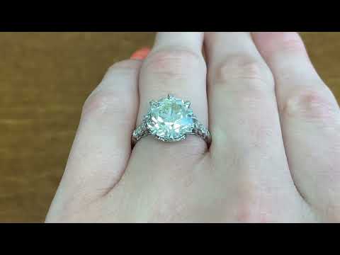 4.39ct Center Old European Cut Diamond Ring Circa 1920 - Stratton Ring - Hand Video