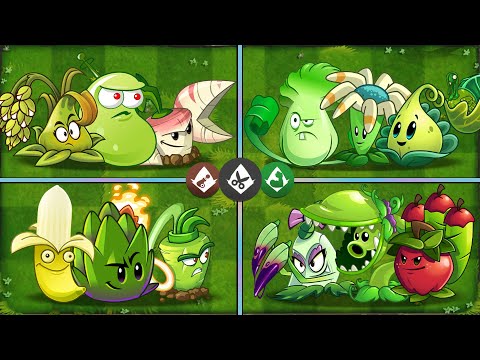 Random 4 Team Plants Spear + Arma + Enforce - Who Will Win? - PvZ 2 Team Plants Battlez