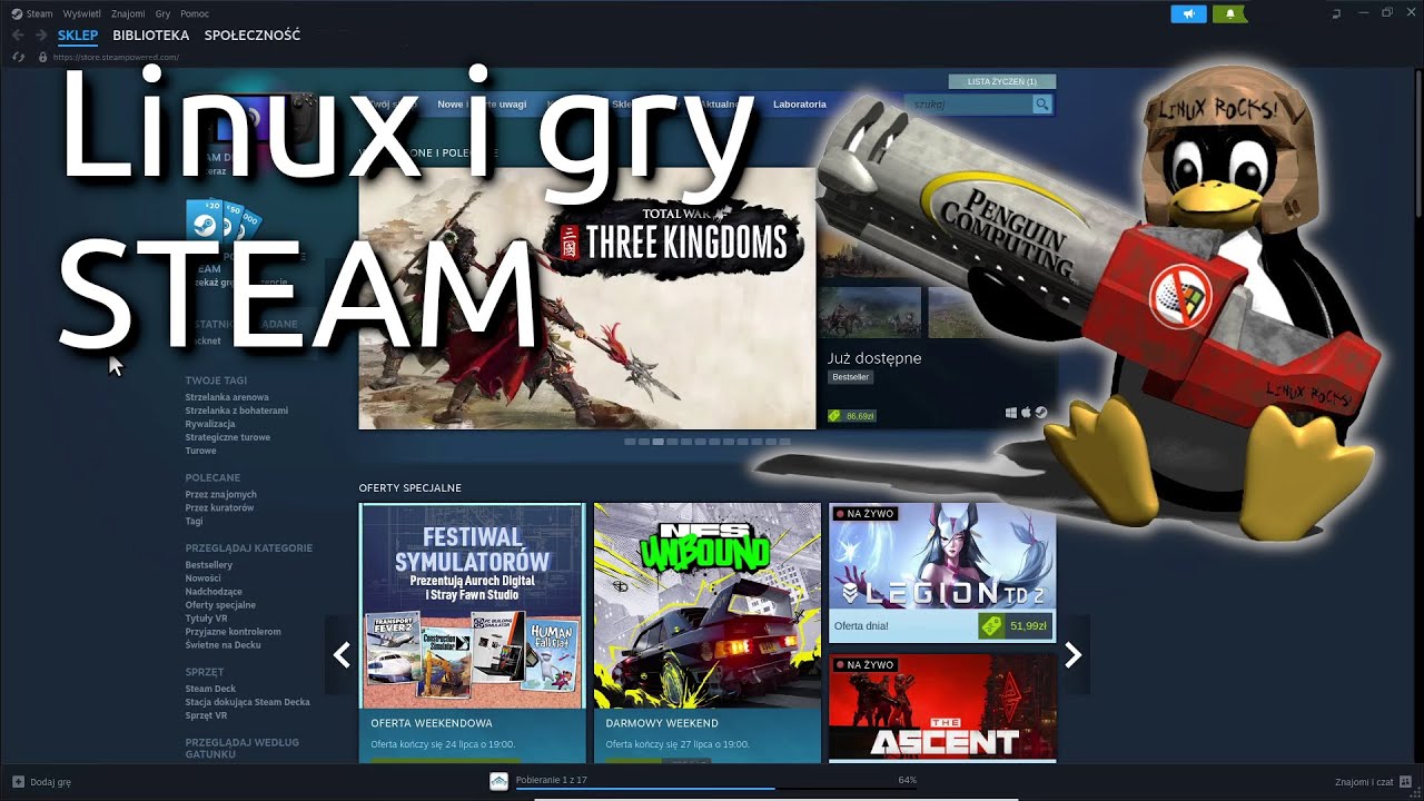 Linux i gry Steam
