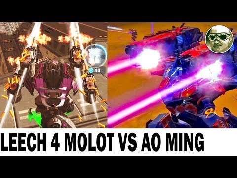 LEECH 4 MOLOT T MAX VS AO MING! WAR ROBOTS LEECH SNIPER MAX GAMEPLAY