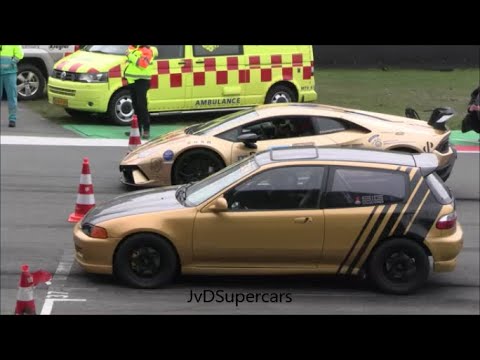 Lamborghini Huracan Performante LP640 vs 1040HP Honda Civic VTEC Turbo 4WD - Dragrace!