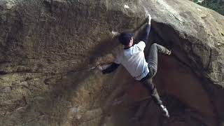 Video thumbnail of デルビヨ, 四段 (8a). 比叡 (HIei)