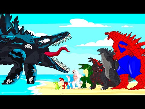 MOSASAURUS KAIJU VENOM vs Team SPIDER GODZILLA, KONG, SHARKZILLA : Who Is The King Of Monsters?