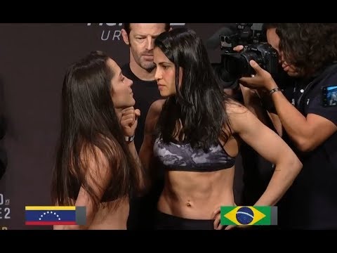 Veronica Macedo vs. Polyana Viana - Weigh-in Face-Off - (UFC Uruguay) - /r/WMMA