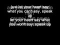Speak Up- Kristinia Debarge (lyrics) 