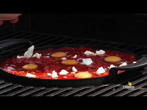 How to cook Baked Eggs in a spicy tomato sauce on the Griddle BBQ accessory