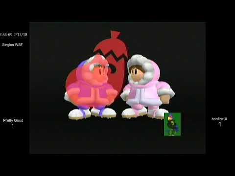 GSS 69 SSBM - Pretty Good (Ice Climbers) vs. bonfire10 (Sheik, Falco) - Melee WSF