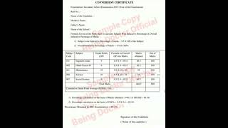 Conversion certificate for neet ( CGPA to percentage convert formula) documents