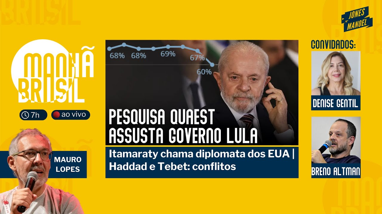 Lula perde apoio entre os mais pobres, mulheres, jovens e no NE | Haddad e Tebet em choque | 28.1