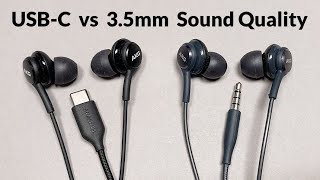 USB-C vs 3.5mm Sound test comparison Samsung AKG EO-IC100 vs EO-IG955 IEM earphones