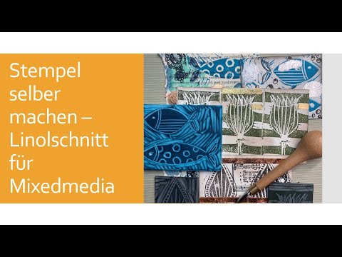 Stempel selber machen für Mixed Media (Linolaschnitt)DIY stamps for mixed media