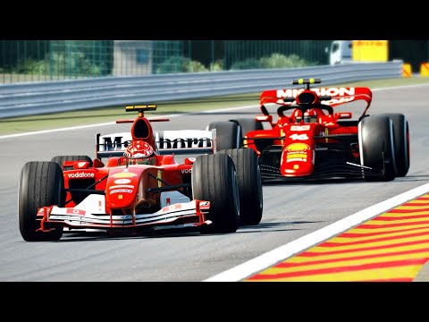 Ferrari F1 2022 vs Ferrari F1 2004 Micheal Schumacher at Spa