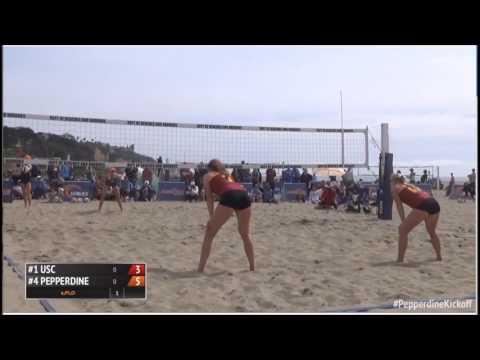 Pepperdine Beach VB Dual vs. USC, 3/4/2017