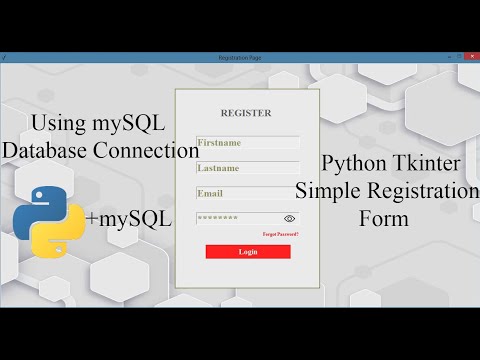 Python Tkinter Registration Form using SQL Database Connection||With Source  Code