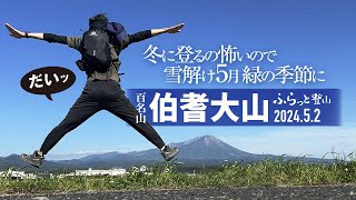 【登山】百名山 雪解け5月の 伯耆大山! 冬に登るの怖いので 緑の季節に青空登山