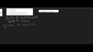 Find A^100 if A^2-4A+3I=0| Cayley Hamilton theorem| Linear Algebra