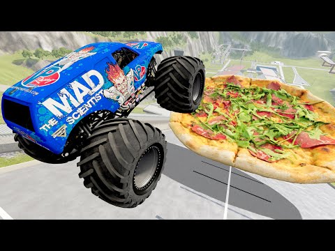 BeamNG Satisfying Car Crashes and Jumps Into Giant Pizza LIVE