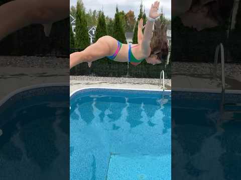 I Went FLYING HIGH Through the Air with a BIG DIVE into the Swimming Pool #shorts