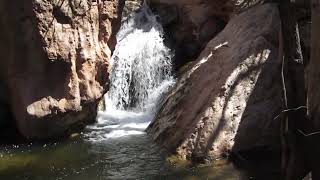 Upper Fresnal Canyon Falls just below Hwy. 82. Park at the first pullout going downhill from High Rolls. Step over the guardrail and a short but steep 50 ft path leads you down to the creekside...