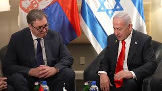 ראש הממשלה בנימין נתניהו נפגש עם נשיא סרביה אלכסנדר ווצ'יץ׳ (עדכוני משרד ראש הממשלה) - התמונה מוצגת ישירות מתוך אתר האינטרנט יוטיוב. זכויות היוצרים בתמונה שייכות ליוצרה. קישור קרדיט למקור התוכן נמצא בתוך דף הסרטון