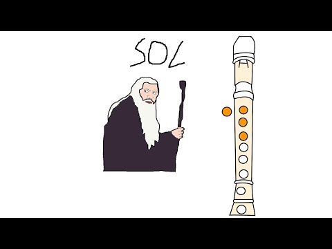 El señor de los anillos, flauta dulce fácil, tutorial con animación, easy flute recorder