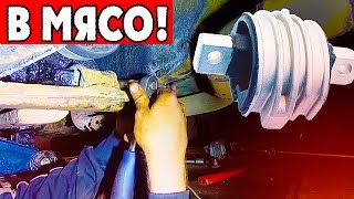 ТАКИХ ЕЩЕ НЕ ВИДЕЛ!!! Подушки КОРОБКИ на 25 летнем МЕРСЕДЕСЕ! | AutoDogTV | дырявыймерс 2018 #25