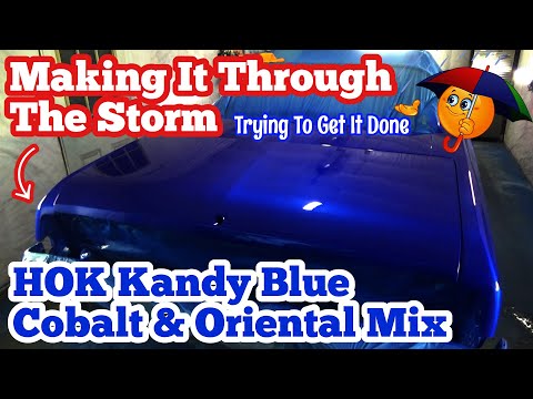 How To Do A Candy Paint Job On A Car CUSTOM HOK KANDY COBALT ORIENTAL BLUE MIX Chevy Caprice 74 DONK