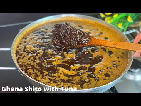 HOW TO MAKE SHITO WITH TUNA | SIMPLEST GHANA SHITO UNDER 30mins | Ghana's famous black chilli sauce