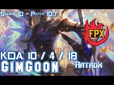 FPX GimGoon AATROX vs ILLAOI Top - Patch 10.7 KR Ranked