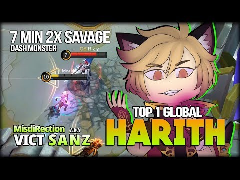 2x SAVAGE in 7 Minutes!! Perfect Dash by S A N Z Top 1 Global Harith - Mobile Legends