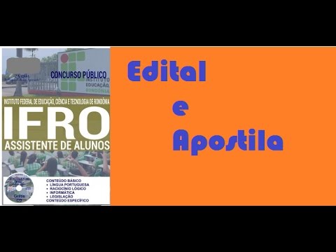 Edital Apostila Concurso IFRO 2016 ASSISTENTE DE ALUNOS